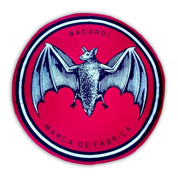 Bacardi Red and Black Bat Tapestry TOWEL PICNIC - Picture 1 of 7